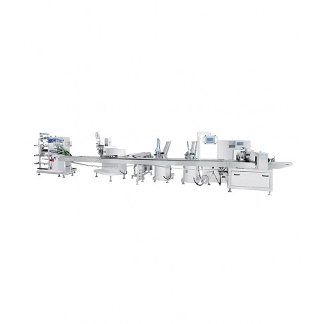 Wooden spoon fork and napkin packaging machine